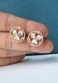 Ruhika Blush Polki Stud Earrings