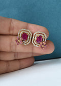 Aarvika Ruby Glow Stud Earrings