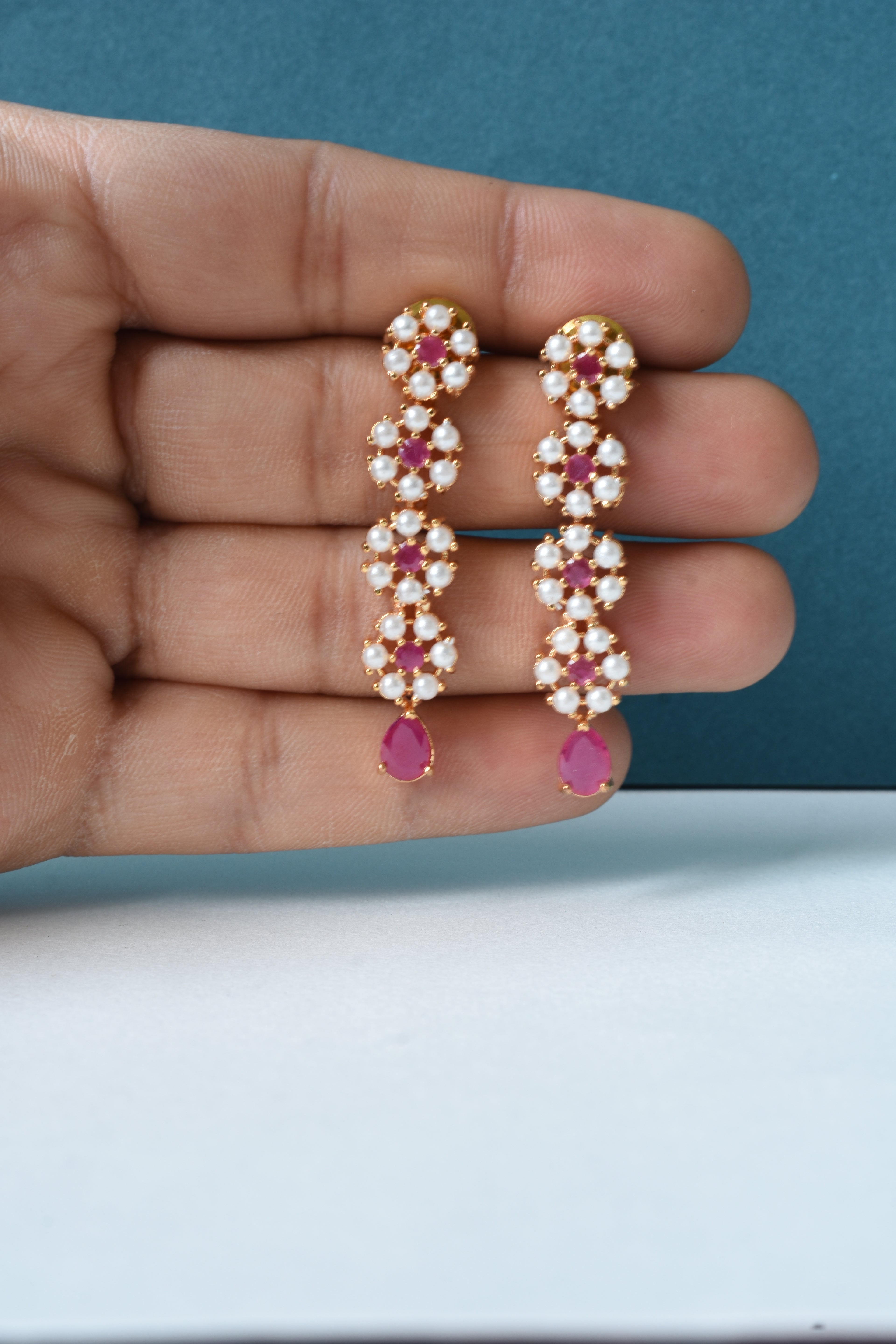 Chandrika Floral Drop Earrings