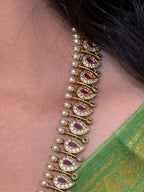 Mango shaped necklace with earrings