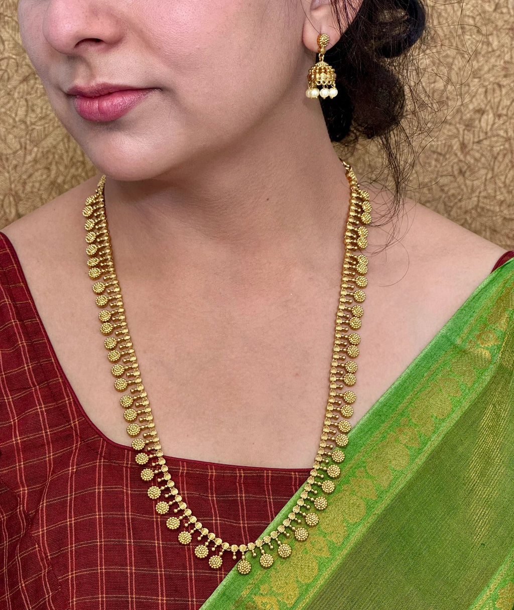 Gold plated necklace with jhumka
