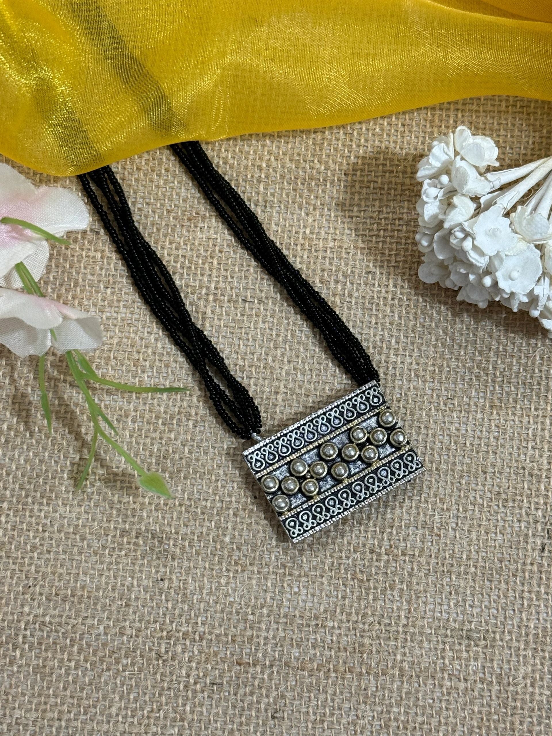 20â€ 2 tone oxidised Pendant Mangalsutra
