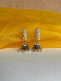 Light weight pearl jhumkas dark blue bottom