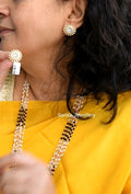 Long modern mangalsutra with earrings
