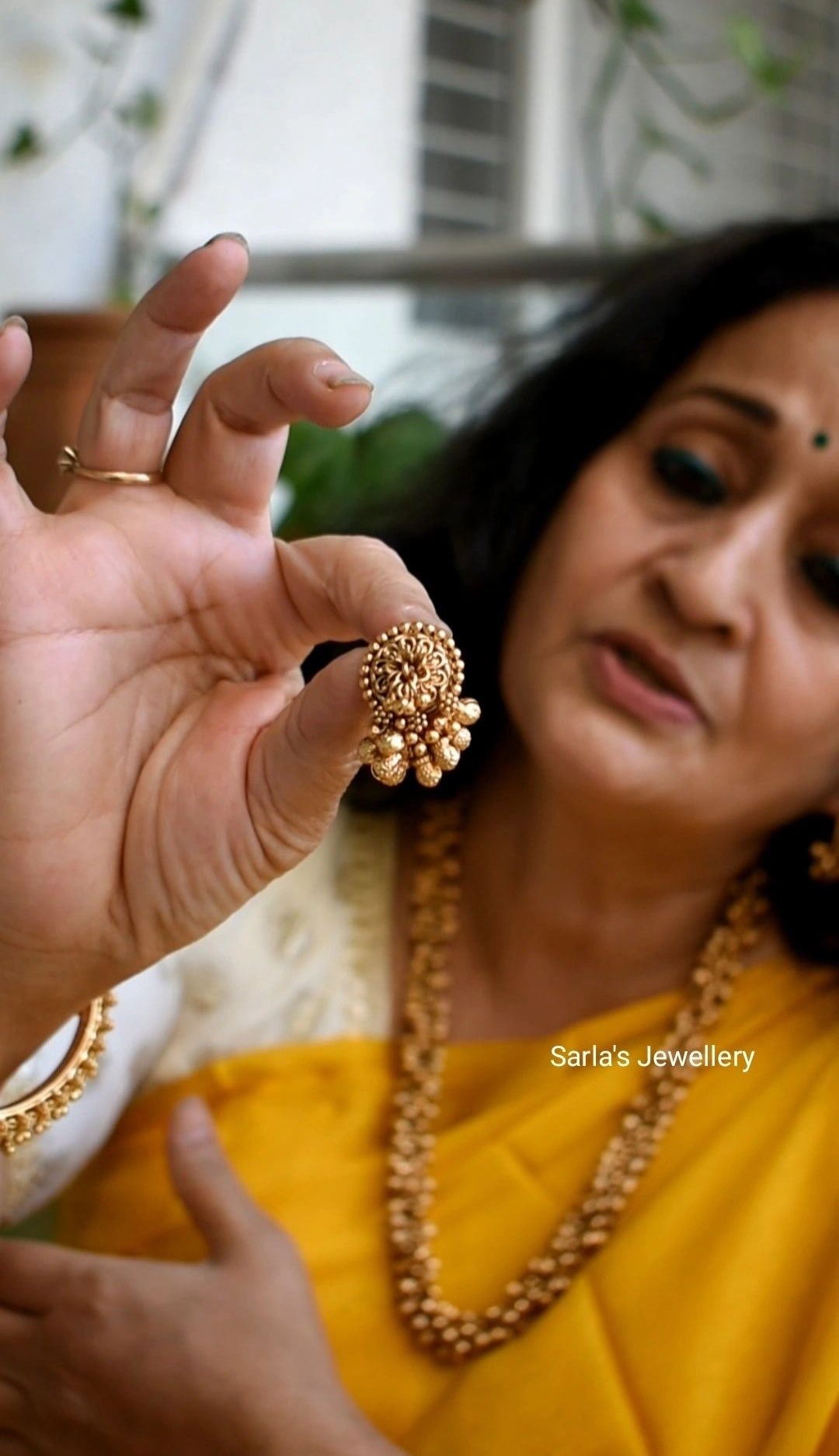 Long Gajra necklace with earrings