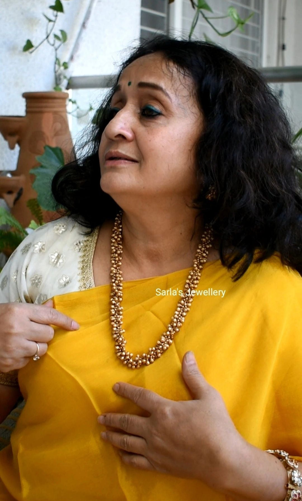 Long Gajra necklace with earrings