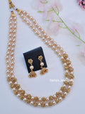 2 layer Pearl Mala with earrings