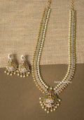 Gold Plated long Laxmi Necklace with earrings