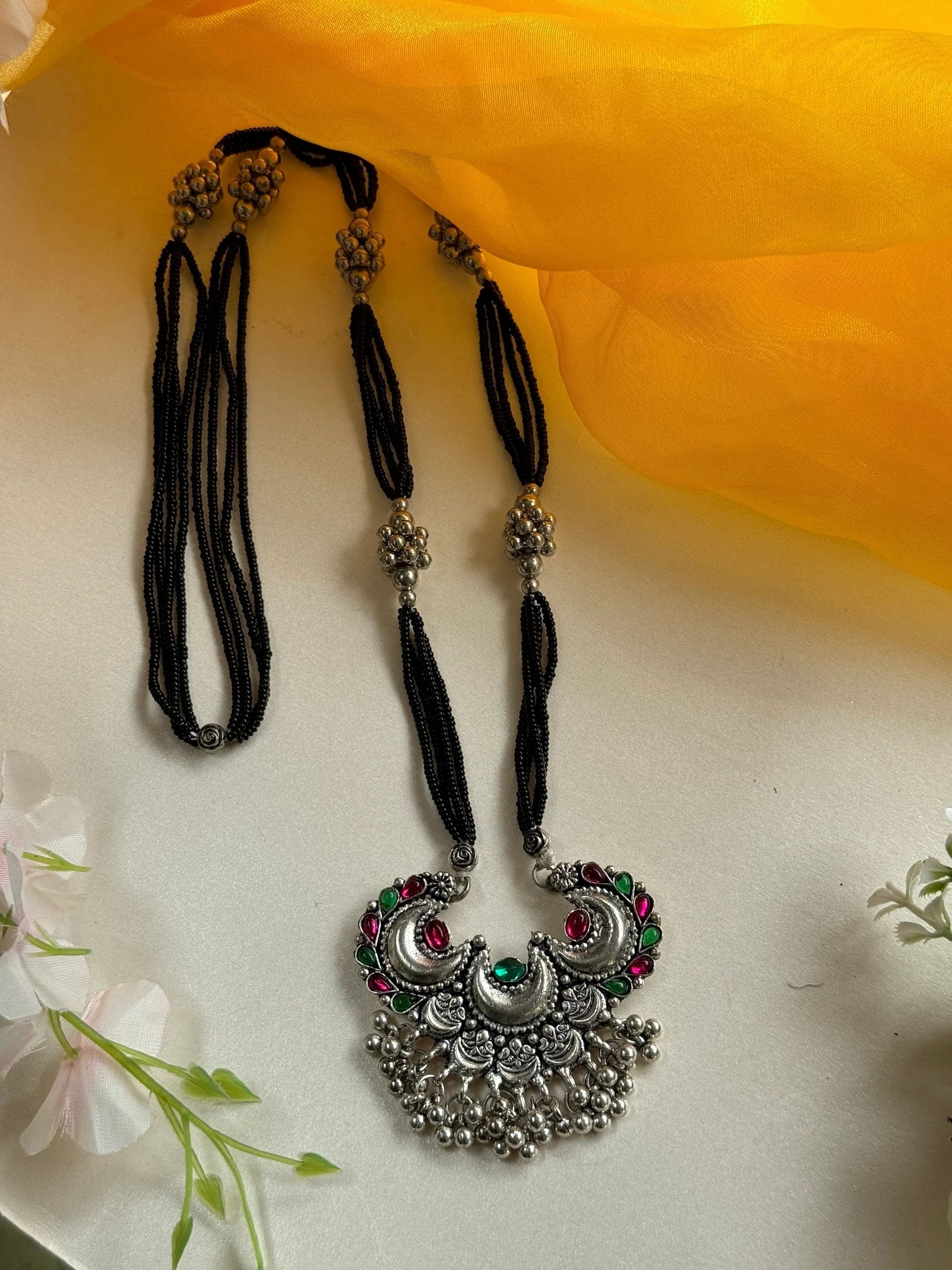 Long oxidised Mangalsutra 1