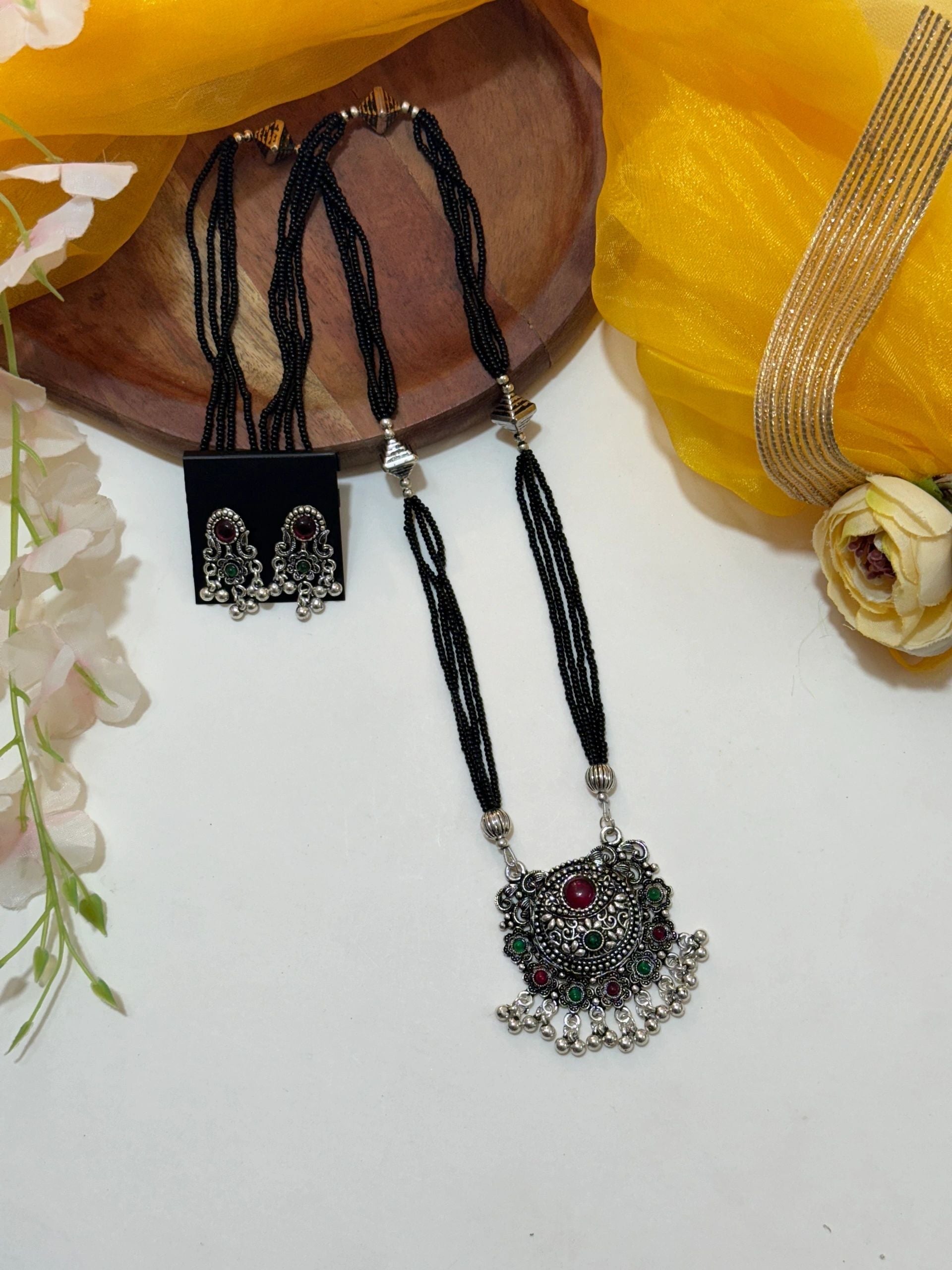 Long oxidised Mangalsutra 03