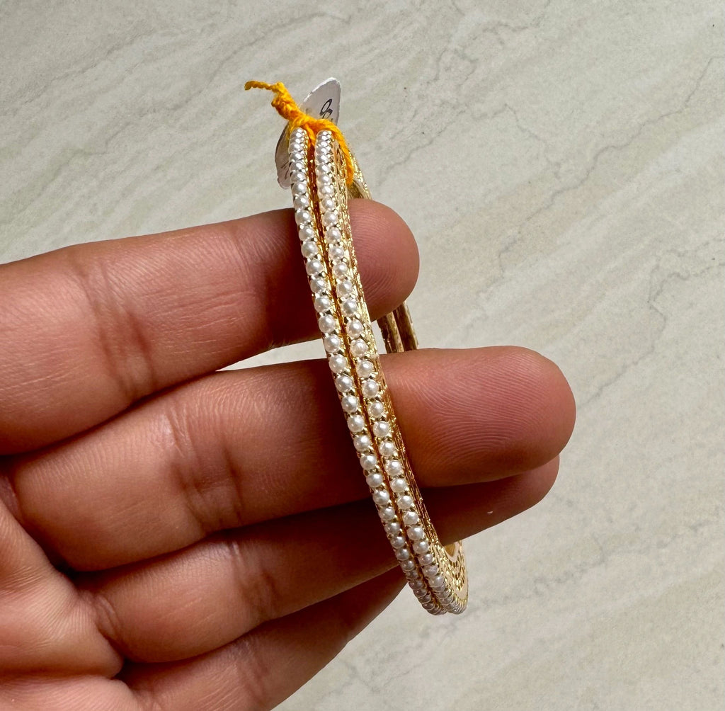Delicate Pearl Bangles
