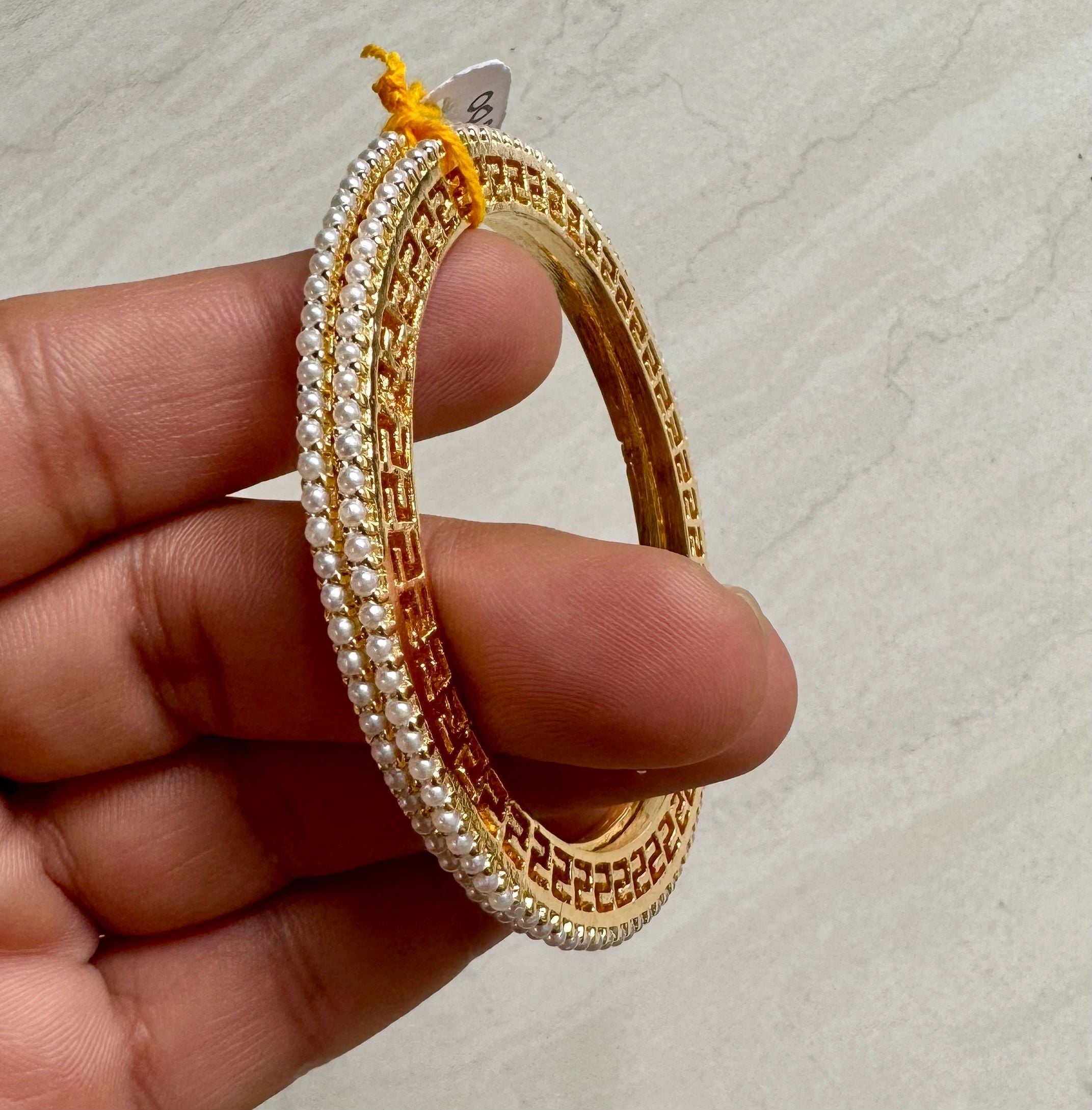Delicate Pearl Bangles