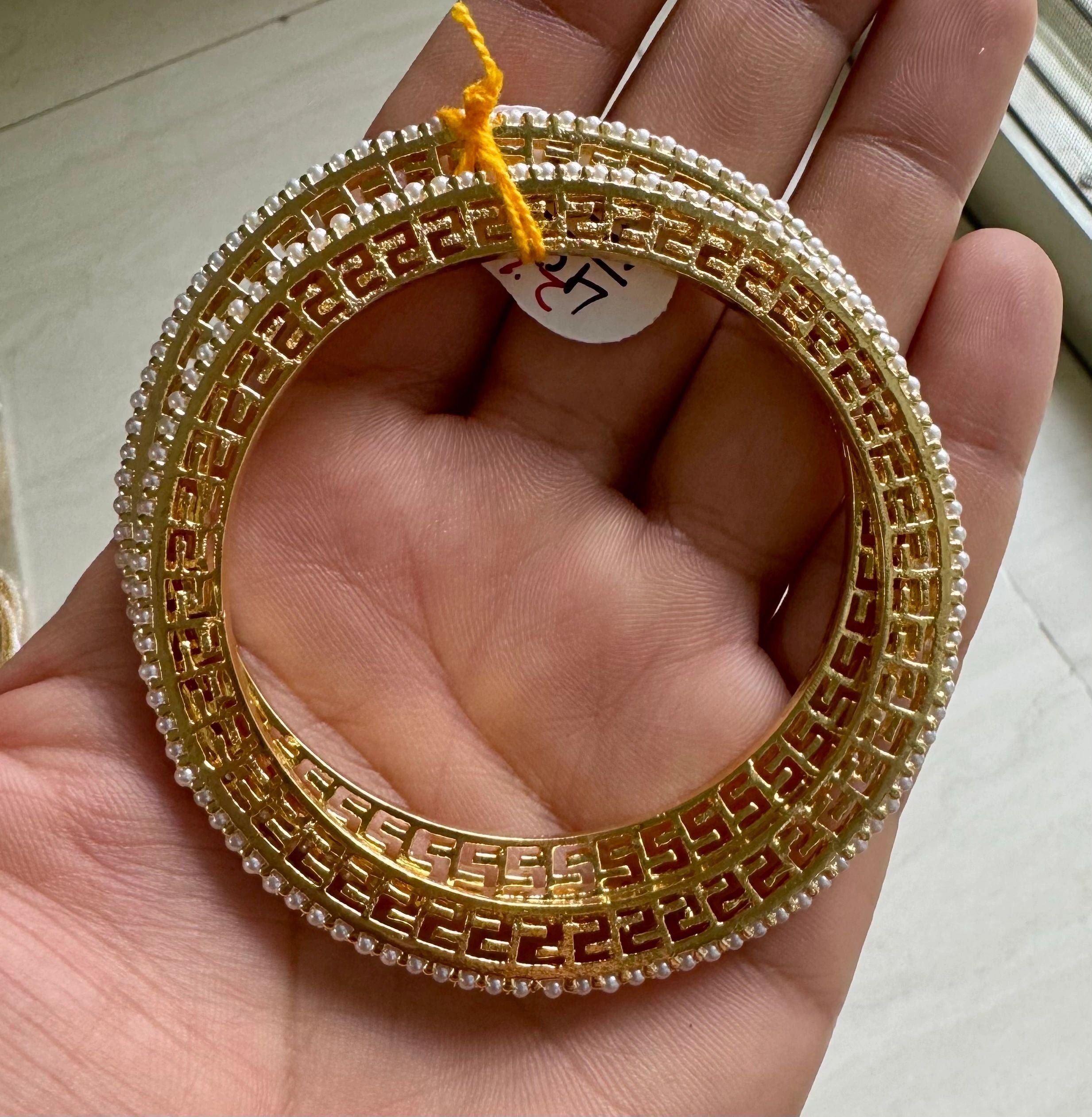 Delicate Pearl Bangles