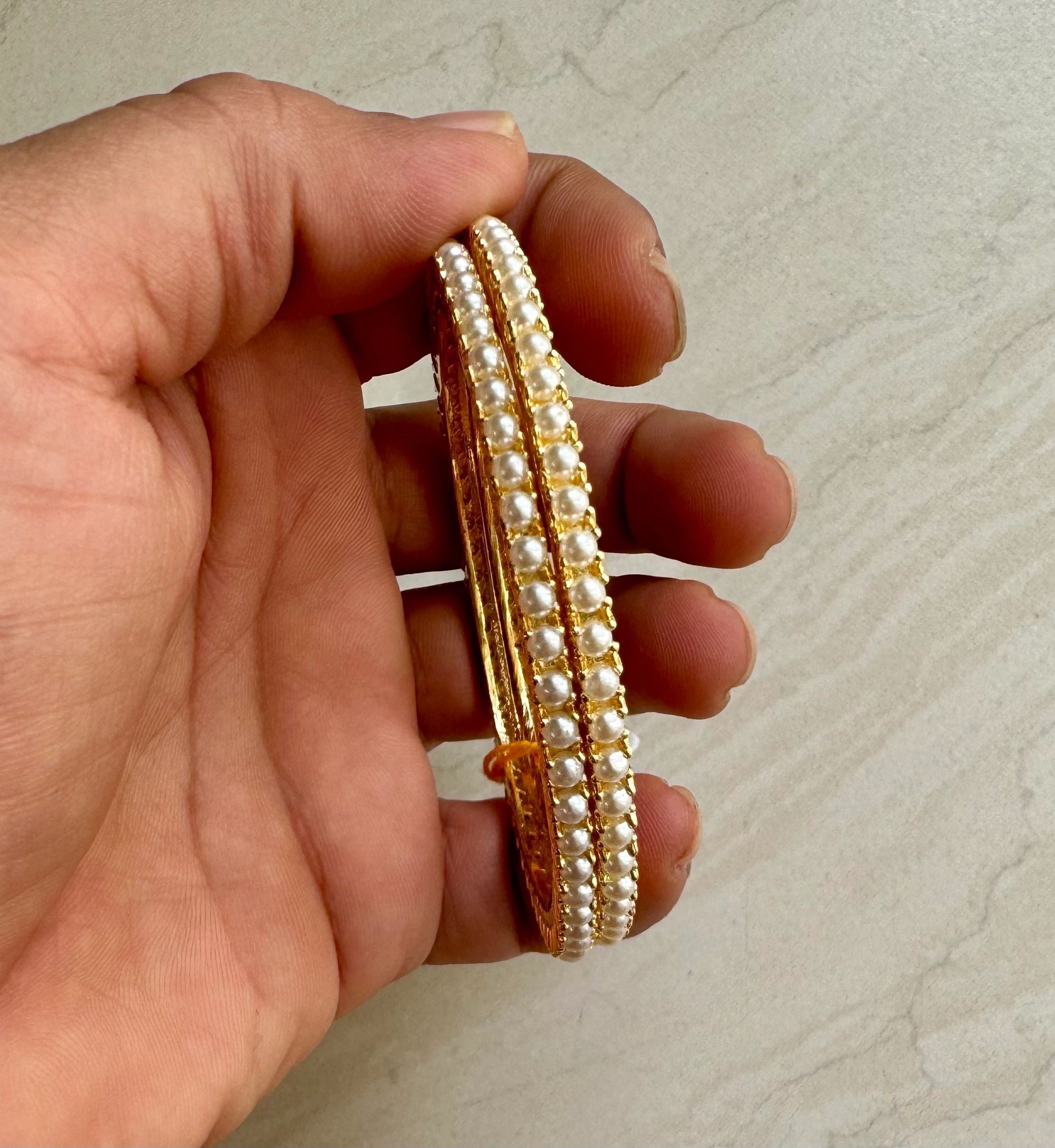 Broad Pearl Bangle