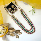 Royal Layered Long necklace with earrings