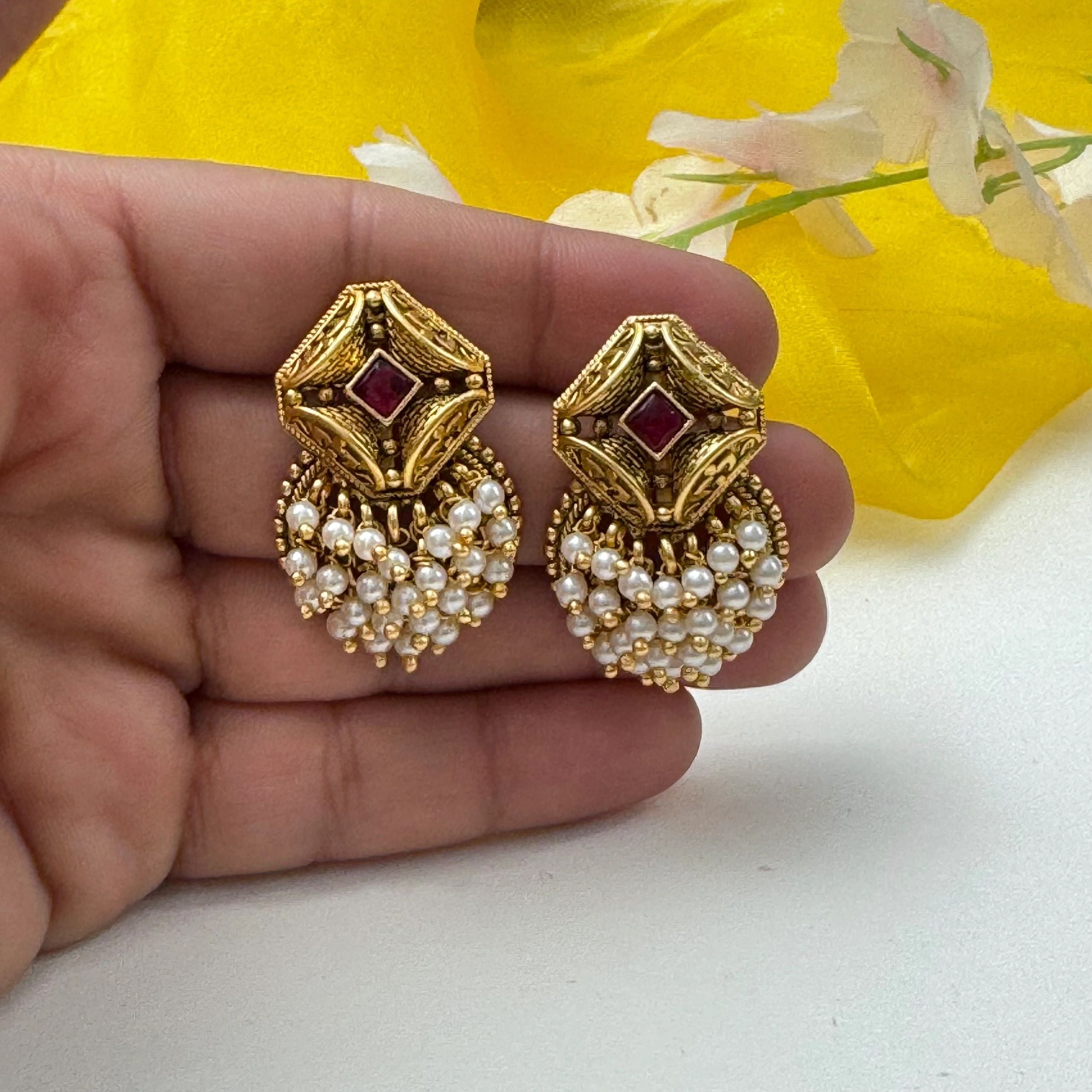 Ruby Pearl earrings r3