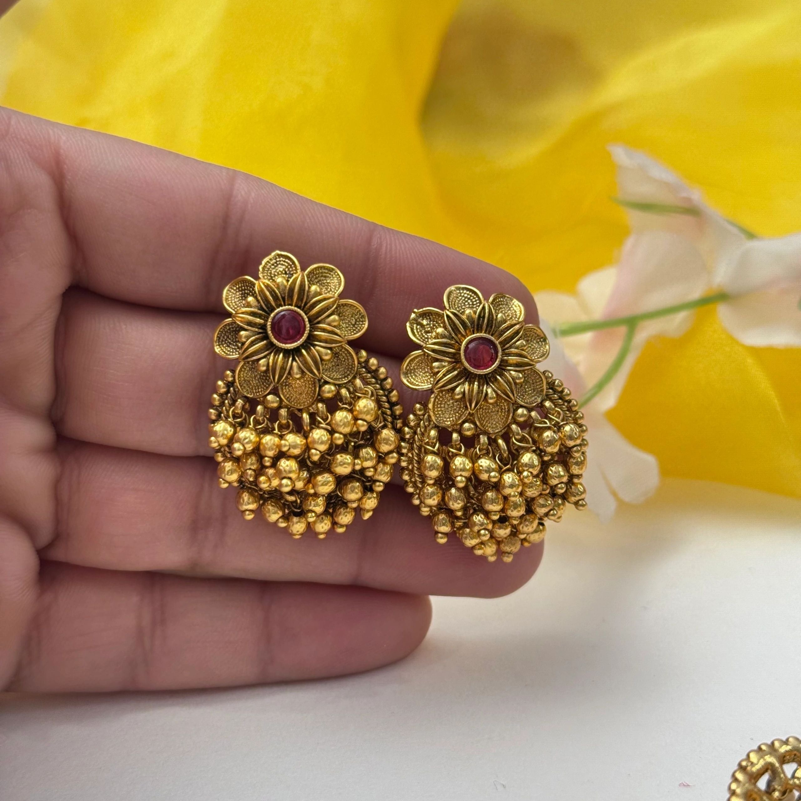 Ruby Gold forming earrings r4