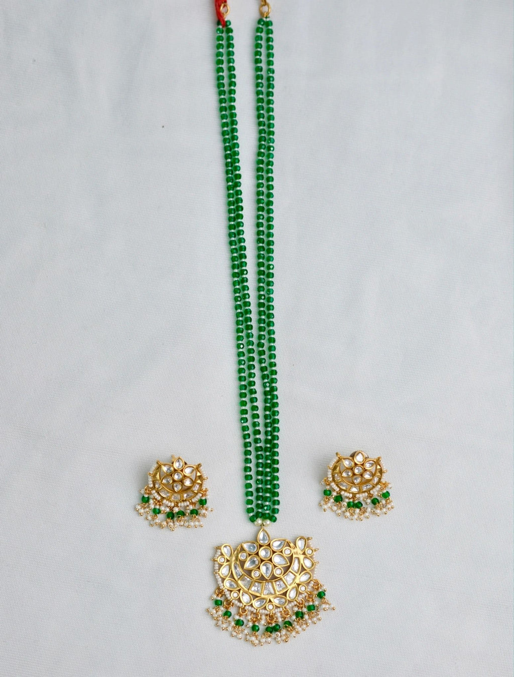 Kundan Bati Bead Necklace with earrings