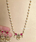 Pearl Floral Pendant Ruby
