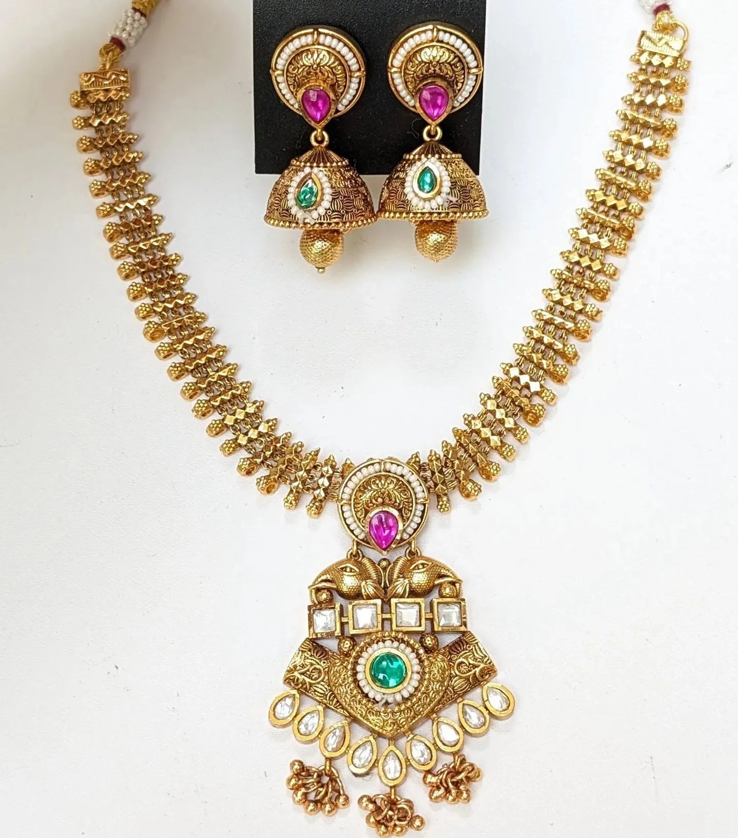 Kundan Necklace with Jhumka