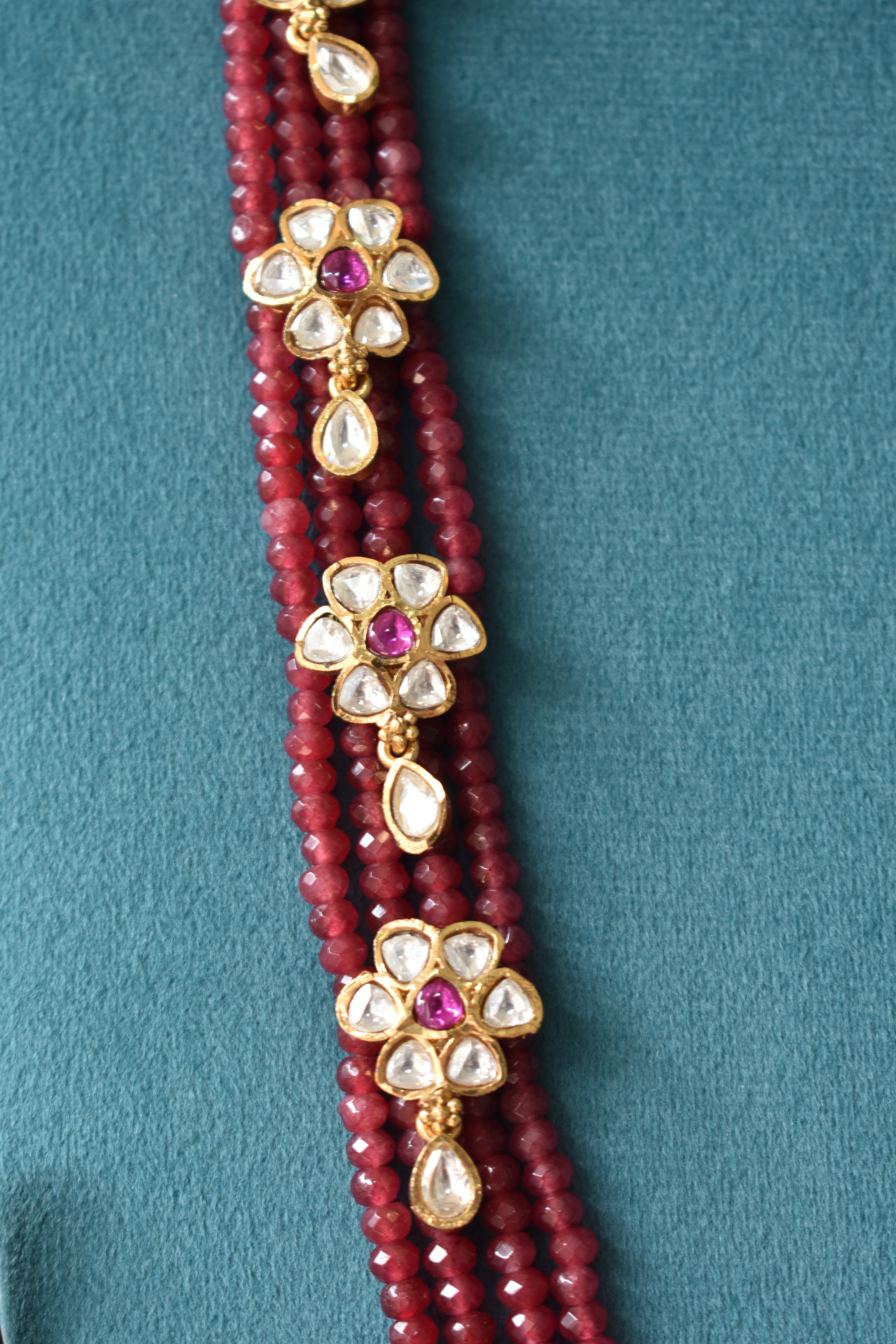 Kundan Motifs Long multilayer Necklace 24”-26”
