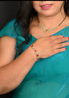American Diamond Studded MangalSutra With earrings
