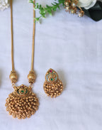 Raga Gold Lookalike Pestel Green Necklace set