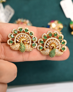 Peacock earring tops