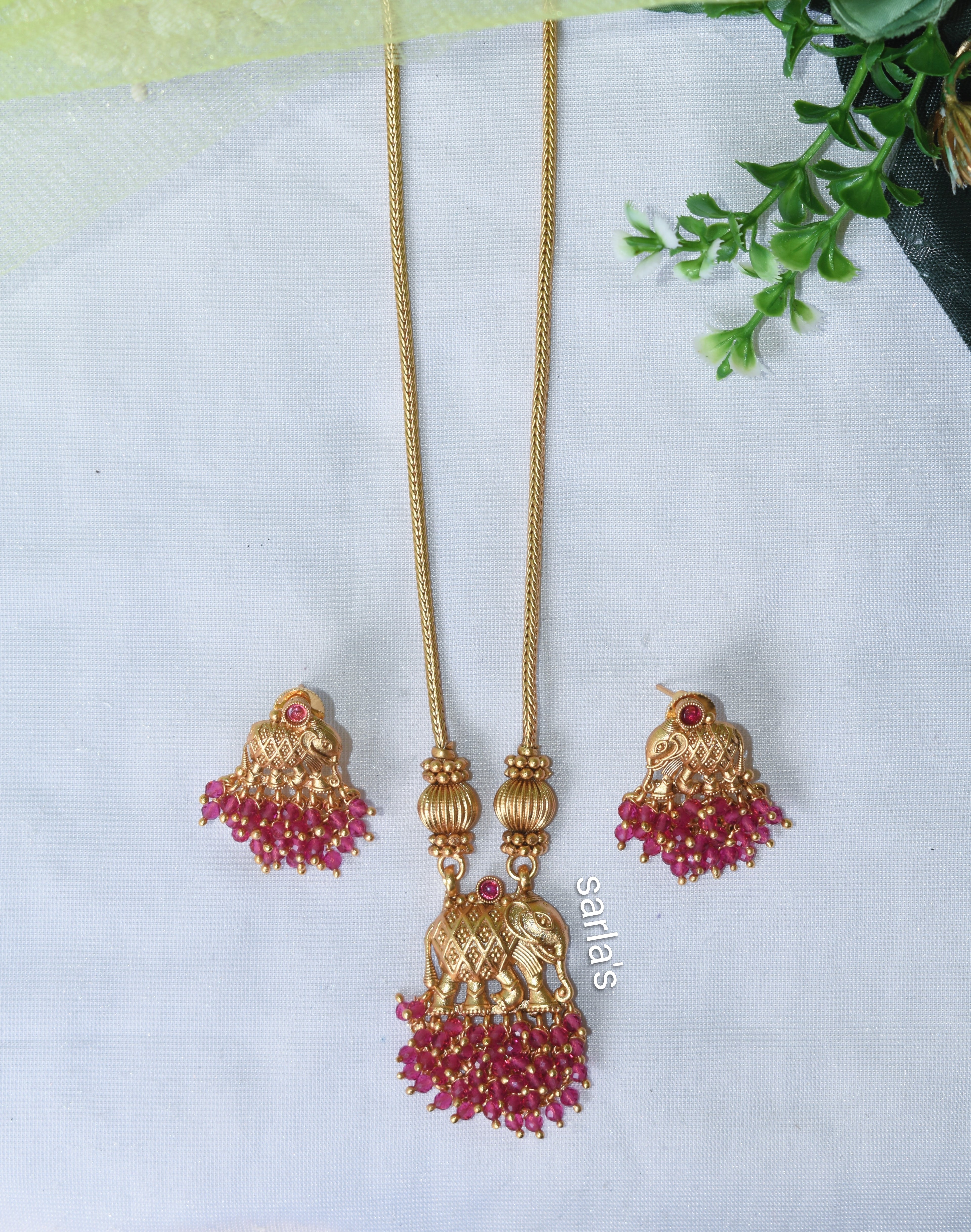 Gajraj Ruby Necklace set