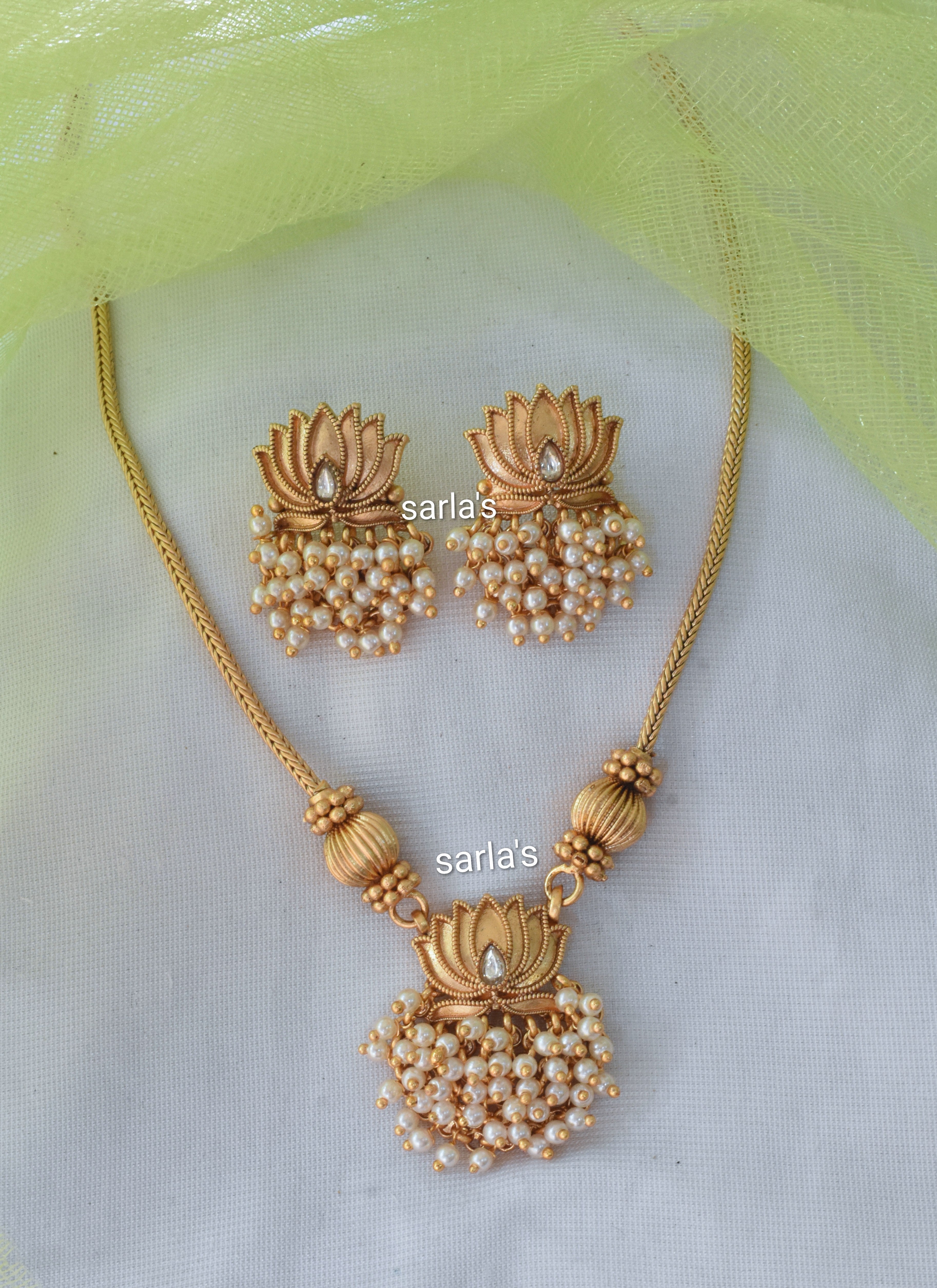 Lotus Pearl necklace set