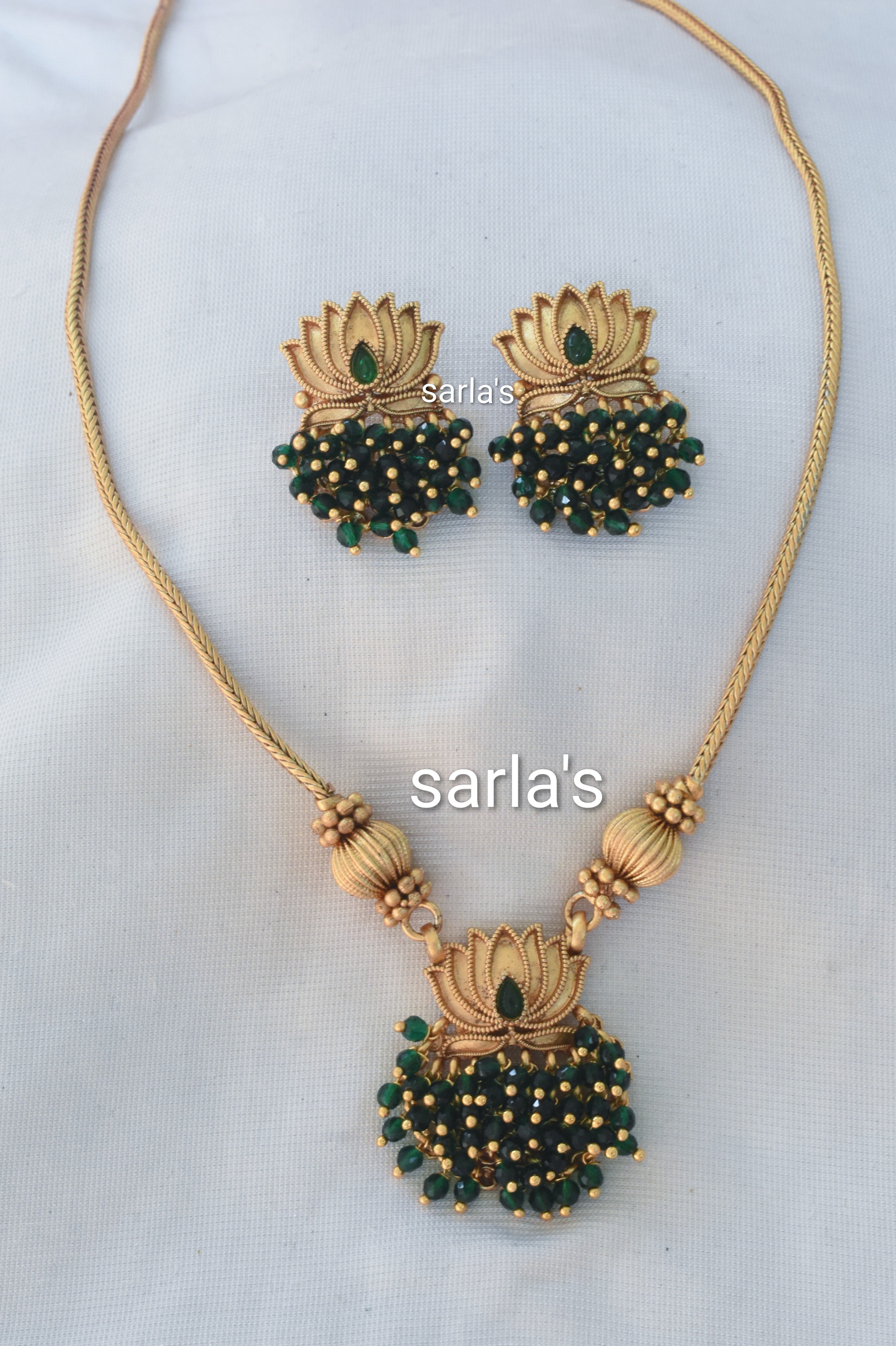 Lotus Emerald Necklace set