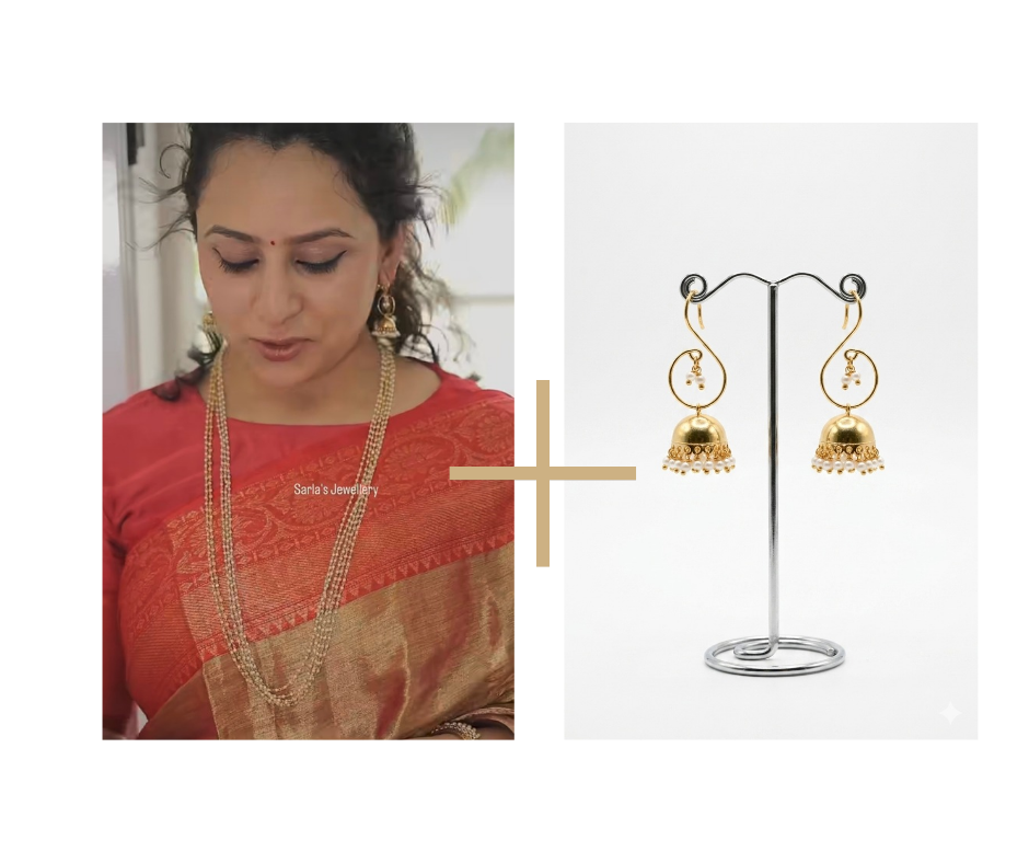 Combo 1 Pearl Mala+ Matching Earrings