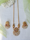 Peacock motiff pearl bunch necklace set