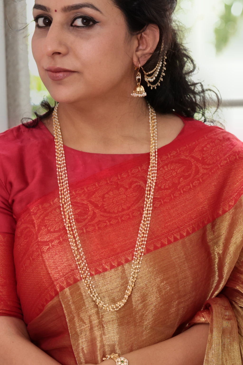 5 layer mala with 1 gold plated mohan mala