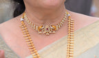 New moti short necklace with earrings