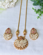 Raga Gold Lookalike Pestel Pink necklace set