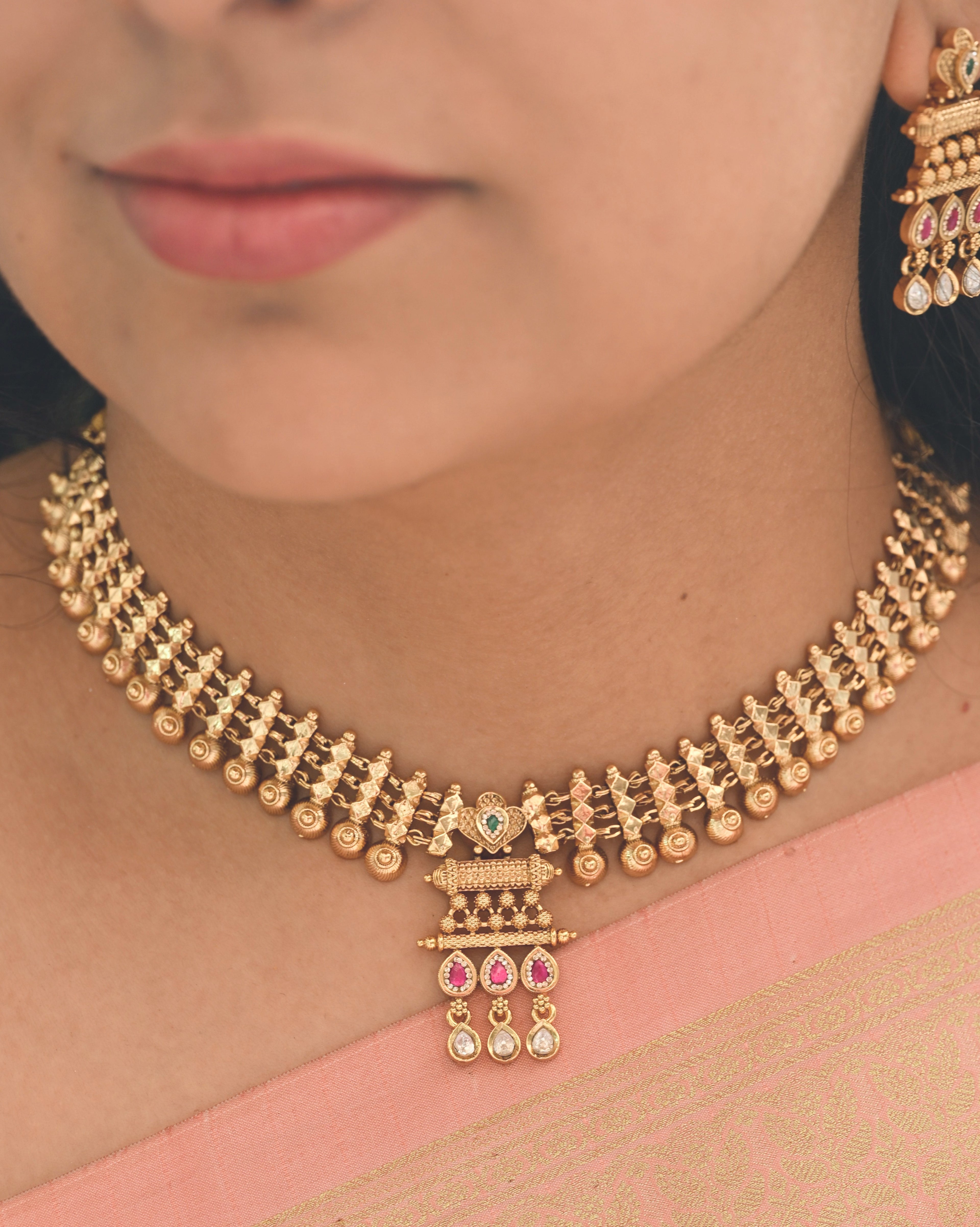 Rajwadi Festive necklace set