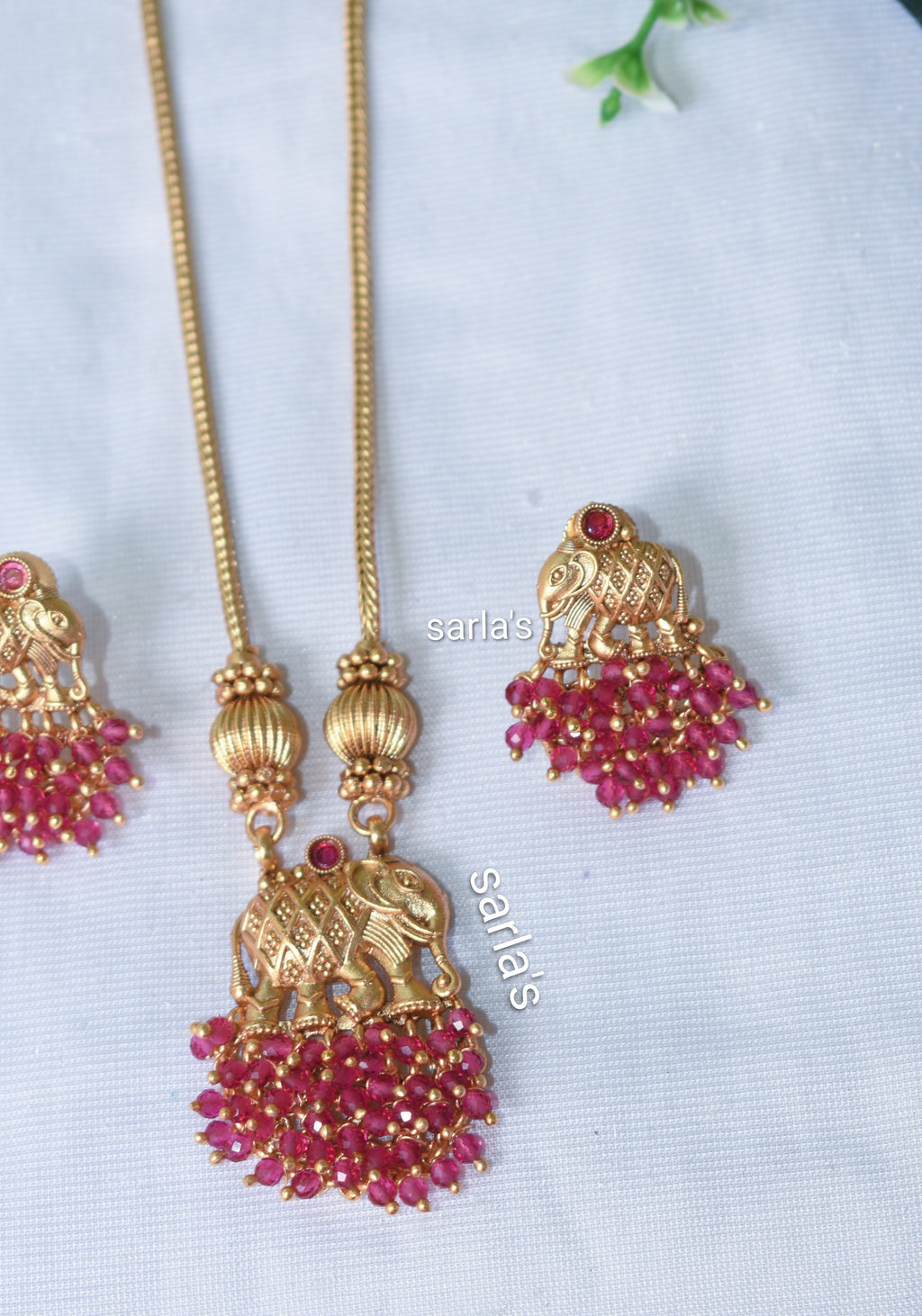 Gajraj Ruby Necklace set