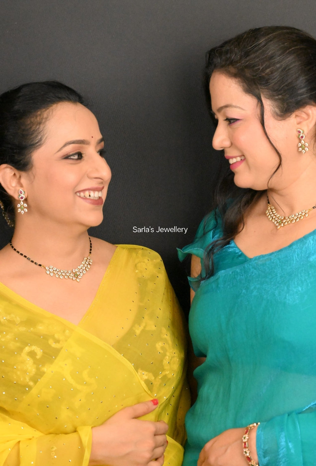 American Diamond Studded MangalSutra With earrings