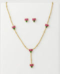 Delicate Lotus motif necklace set