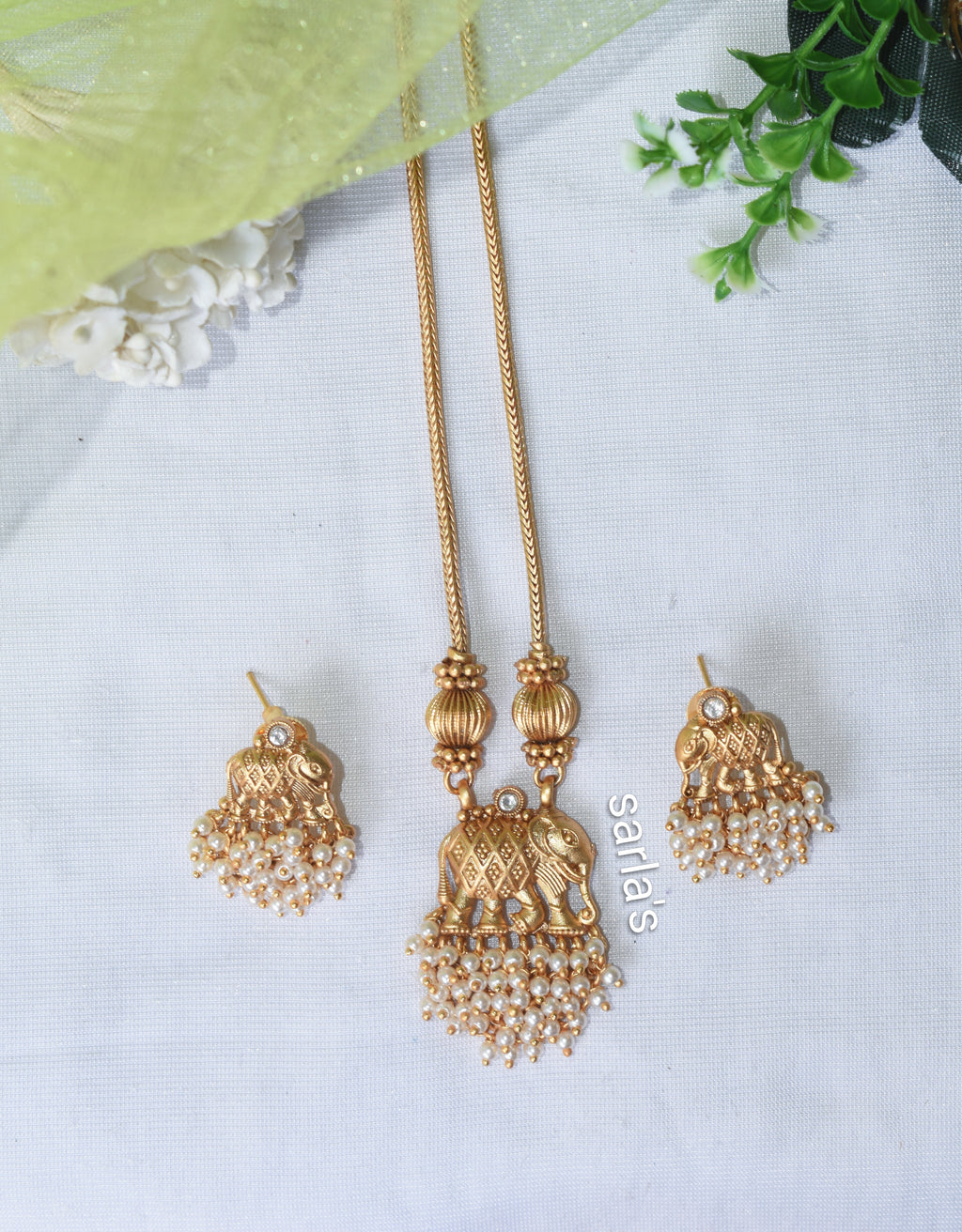 Gold plated Elephant Set