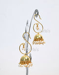 S shape gold plated earrings