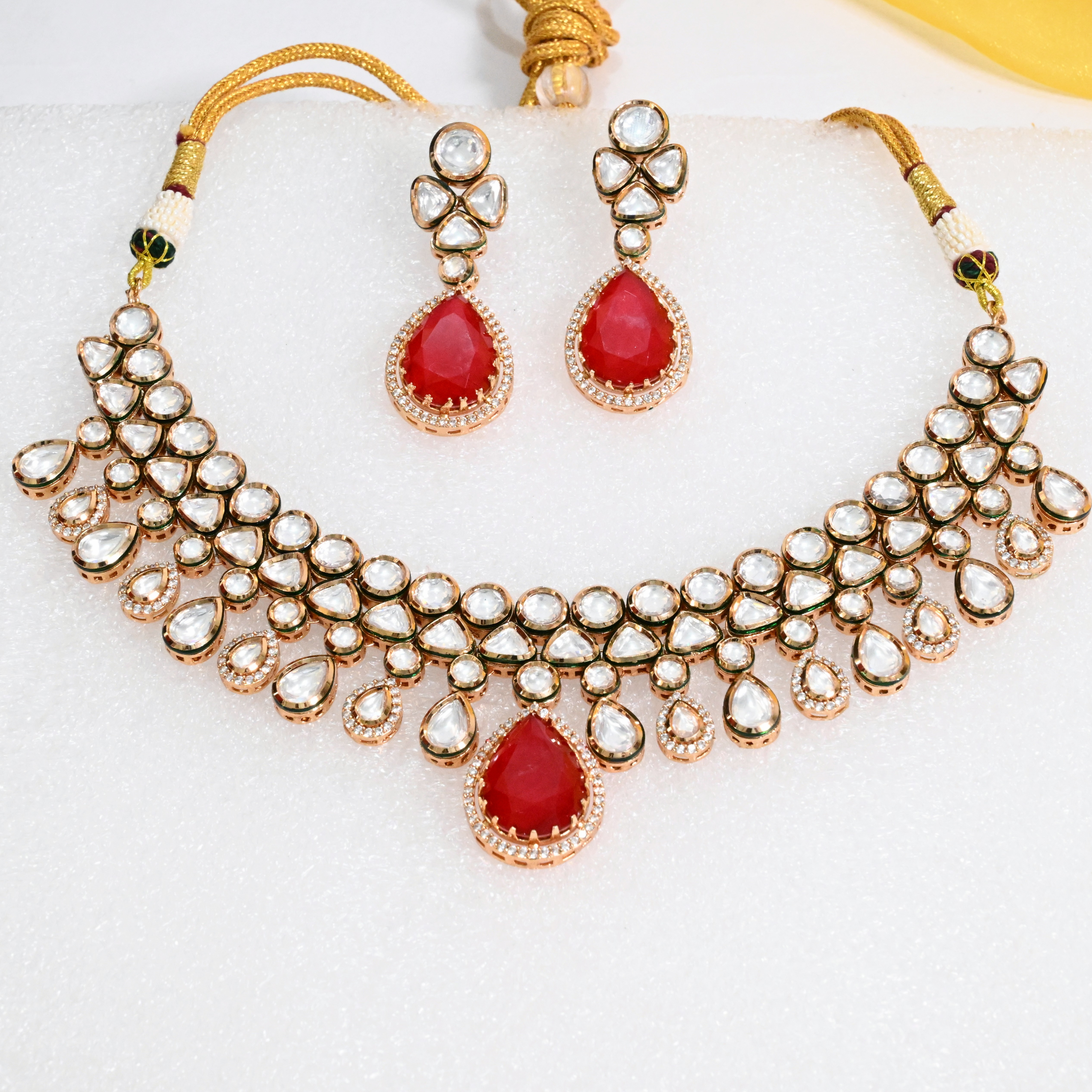 Kundan necklace with Ruby center